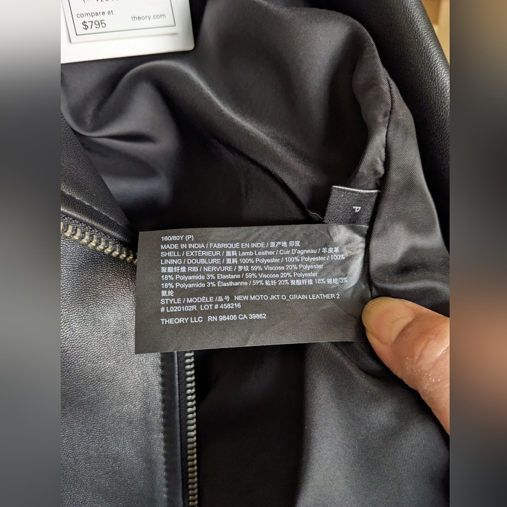 Theory leather moto jacket - Picture 7 of 8